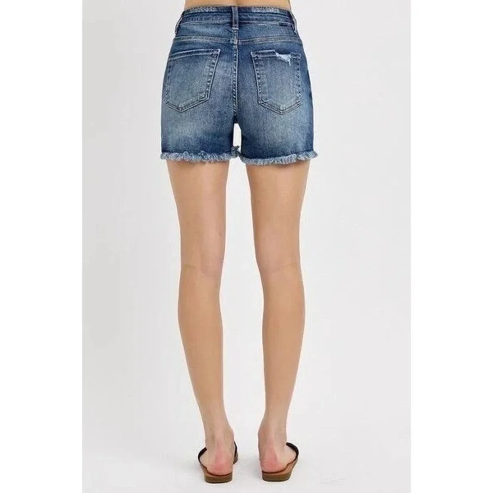 RISEN Distressed Raw Hem Denim‎ Shorts Size Small